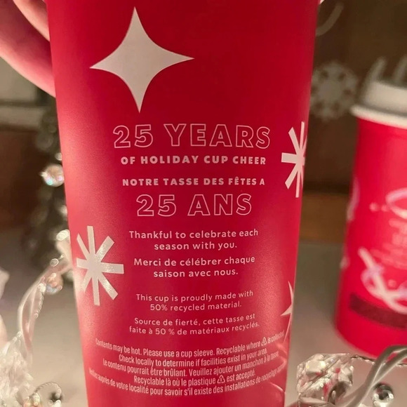 Starbucks 2021 and 2022 Limited Edition Red Holiday Reusable Cups - Picture 3 of 7
